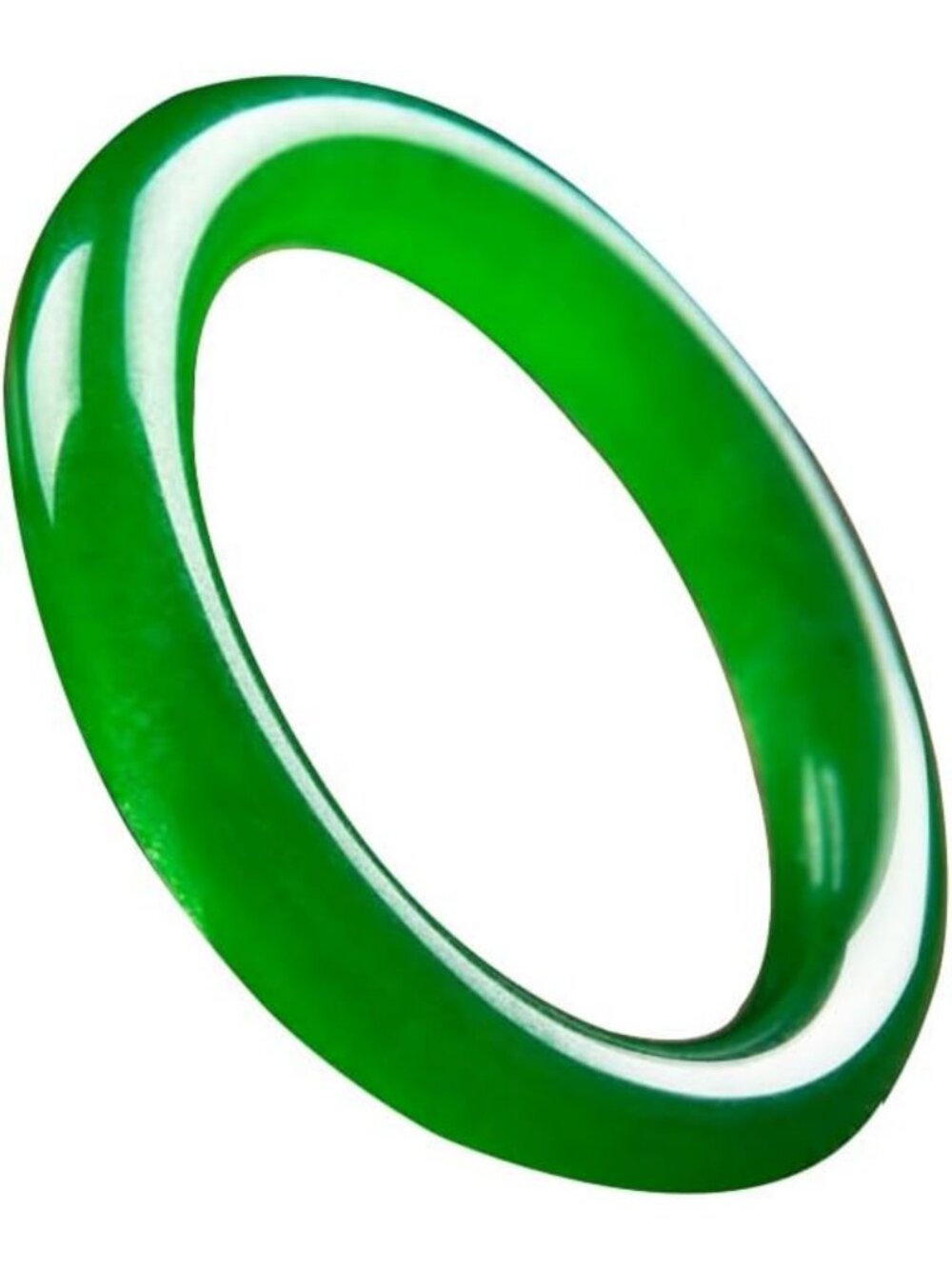Green Jade Floating Bangle Bracelet for Women - Feng Shui Good Luck Jewelry Gift